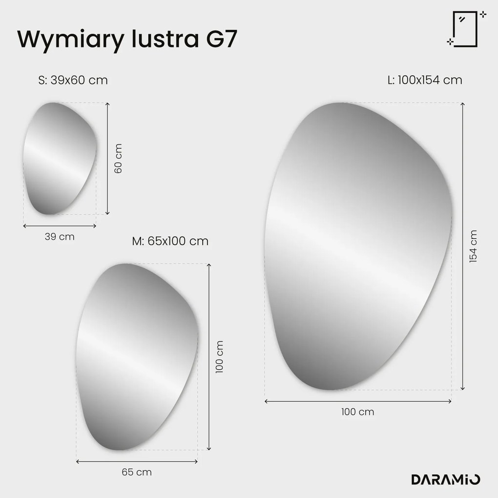 Lustro łazienkowe LED w kształcie kamienia G7