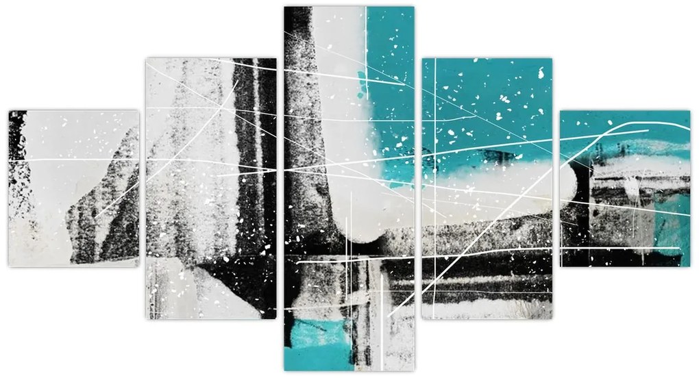Obraz - Turkusowa abstrakcja (125x70 cm)