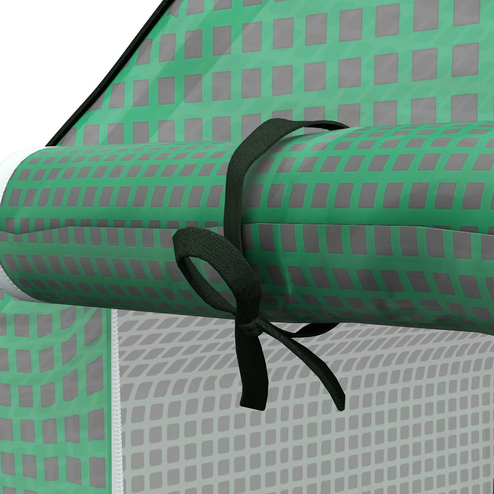 Outsunny Folia do szklarni, pokrywa zastępcza, wodoszczelna, z oknami i drzwiami na rolce,  140 cm x 143 cm x 190 cm, Drzwi Rolowane, Zielony | Aosom PL