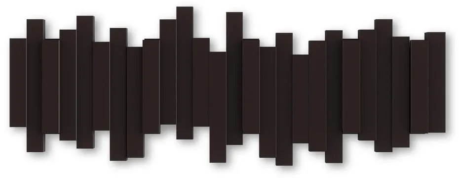 Ciemnobrązowy plastikowy wieszak ścienny Sticks – Umbra