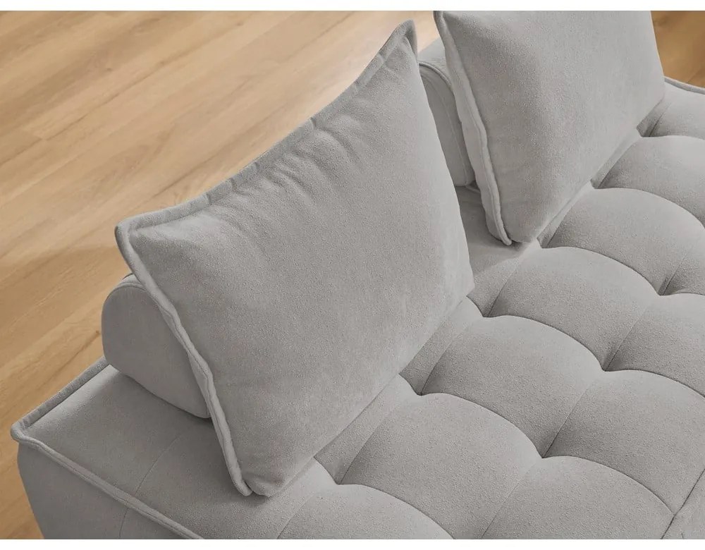 Jasnoszara sofa z tkaniny szenilowej 175 cm Elisa – Bobochic Paris