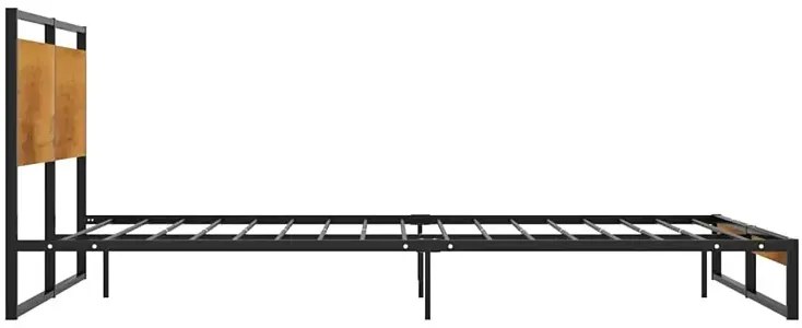 Czarne industrialne łóżko z metalu 120x200 cm - Zana