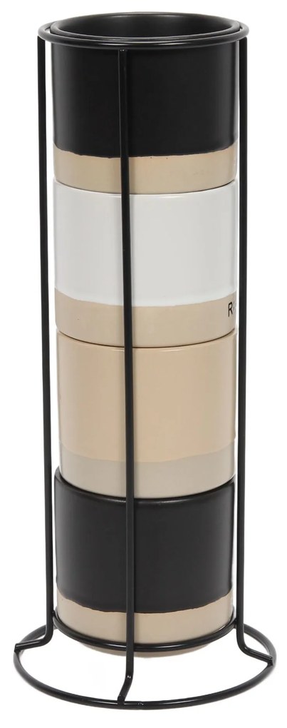 Zestaw 4 filiżanek na stojaku LUCA, 4 x 240 ml