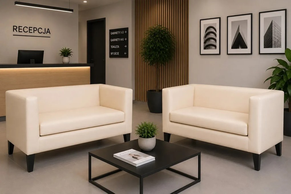 Sofa Monaco : Kolor nogi - Venge, Kolor tkaniny - EKO-SKÓRA - 18D, Typ tkaniny - Eko-skóra , Wysokość nogi - 20 cm