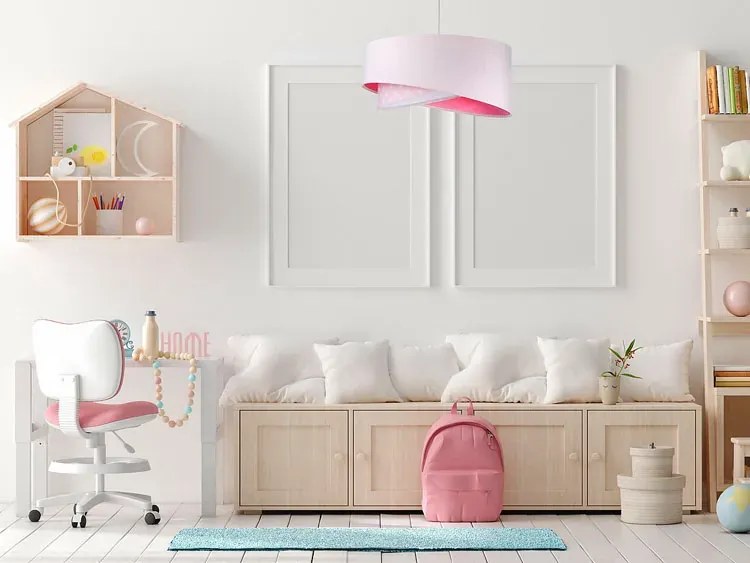 Różowa lampa wisząca welurowa F4-Z24