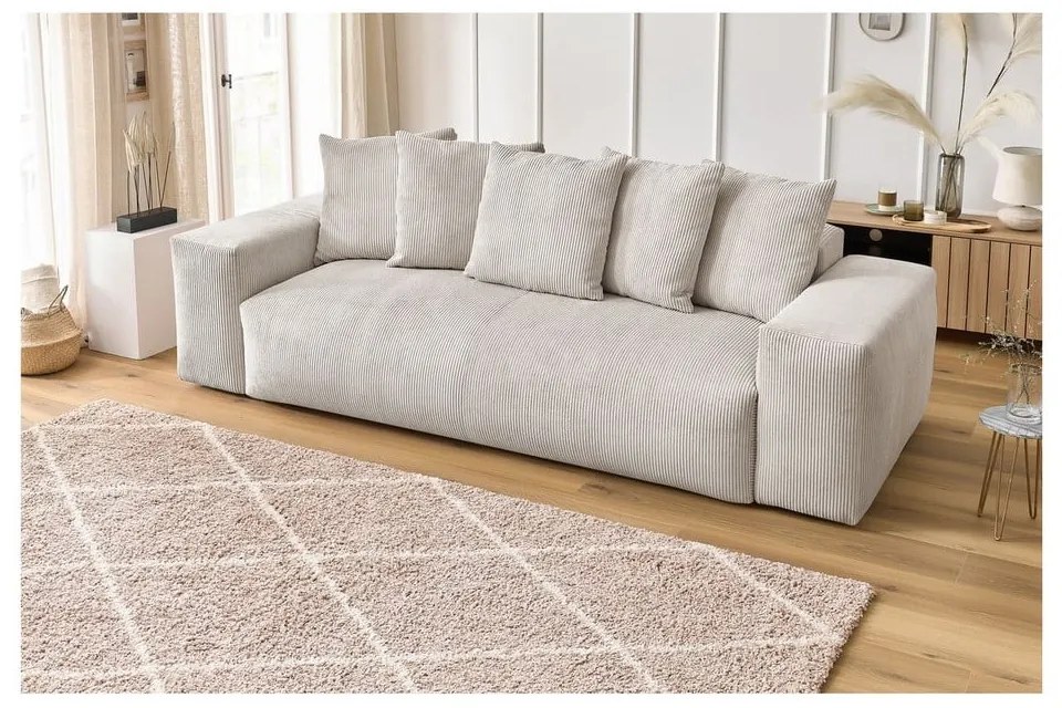 Kremowa sztruksowa sofa 280 cm Voltaire – Bobochic Paris
