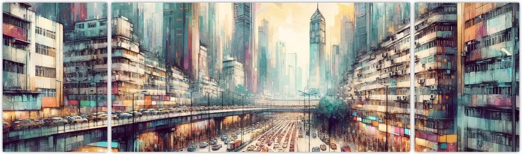 Obraz - Życie w wielkim mieście (170x50 cm)
