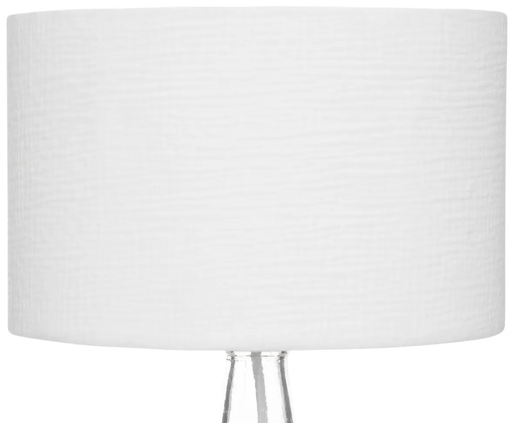 Lampa stołowa z podstawą z przezroczystego szkła, 43,5 cm