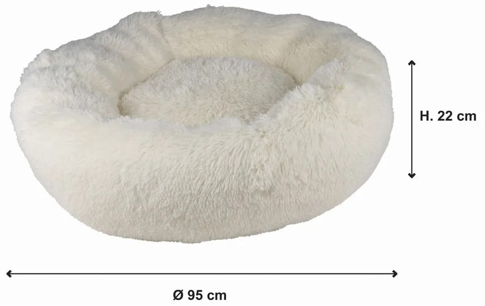 Kremowe legowisko dla psów ø 95 cm – Love Story