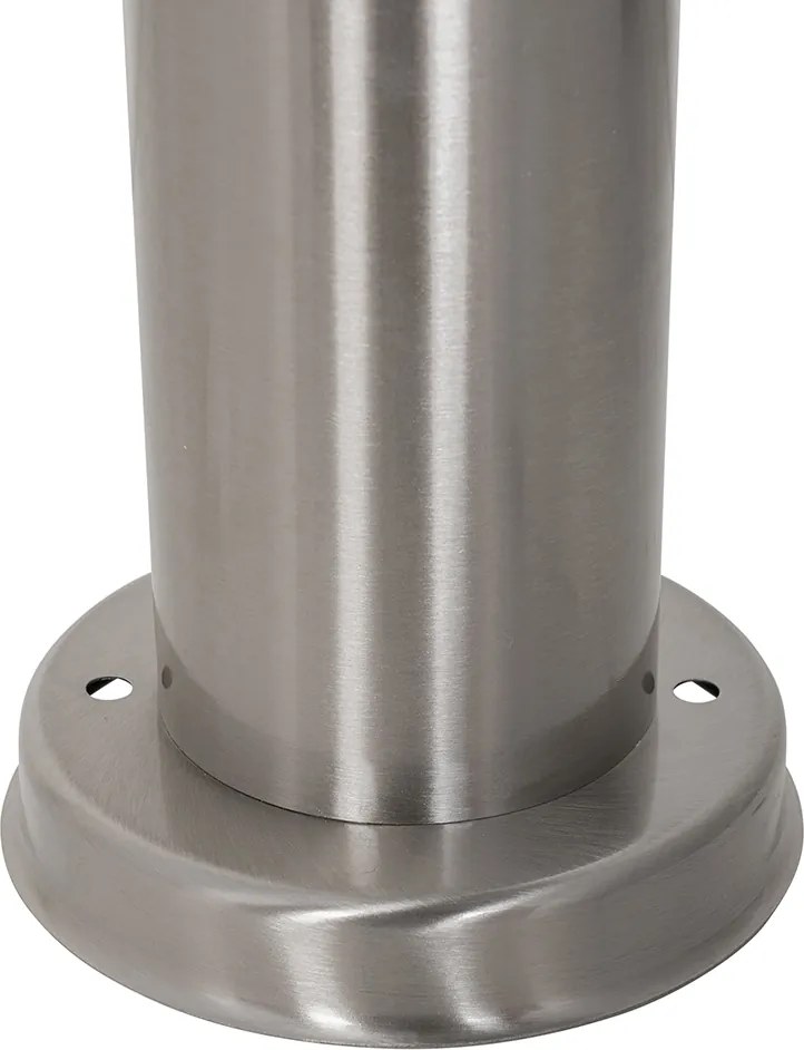 Nowoczesna lampa ogrodowa na słupie stalowa z opalizujące szkłem 80 cm IP44 - Rox