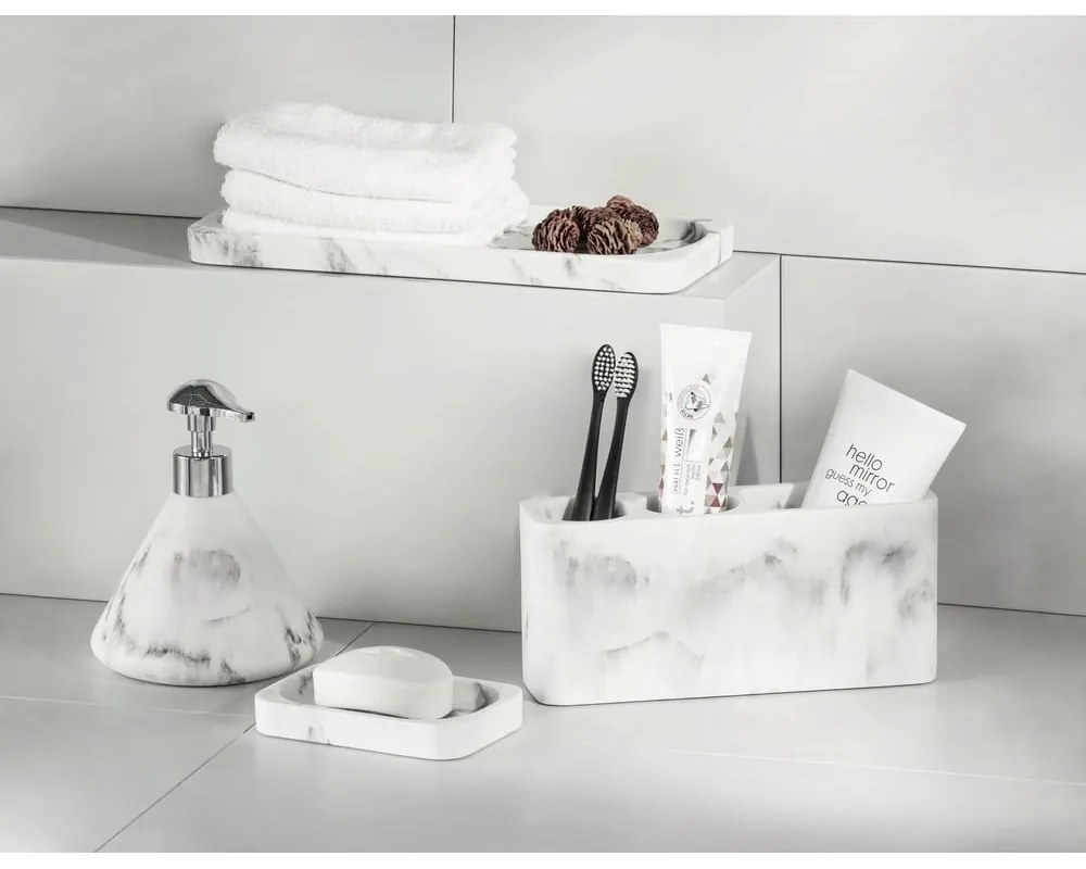 Biało-szara tacka do łazienki Wenko Desio