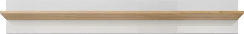 Półka wisząca Ariko – 138 cm w kolorze biały połysk / dąb grandson
