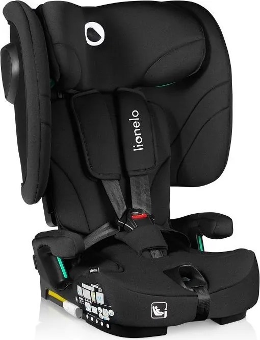Lionelo - Składany fotelik samochodowy NELLY i-Size 76-150 cm Czarny karbon