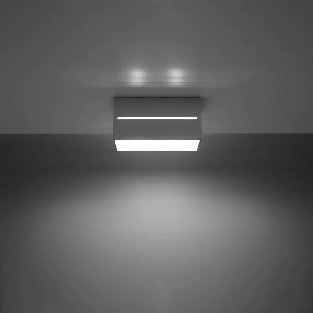Szara lampa sufitowa z metalowym kloszem 10x20 cm Lorum – Nice Lamps