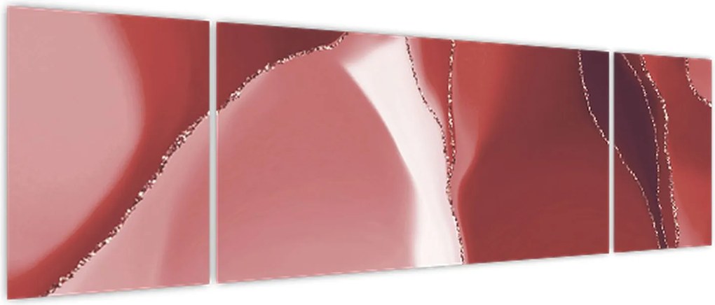 Obraz - Czerwony abstrakcyjny kwiat N⁰3 (170x50 cm)