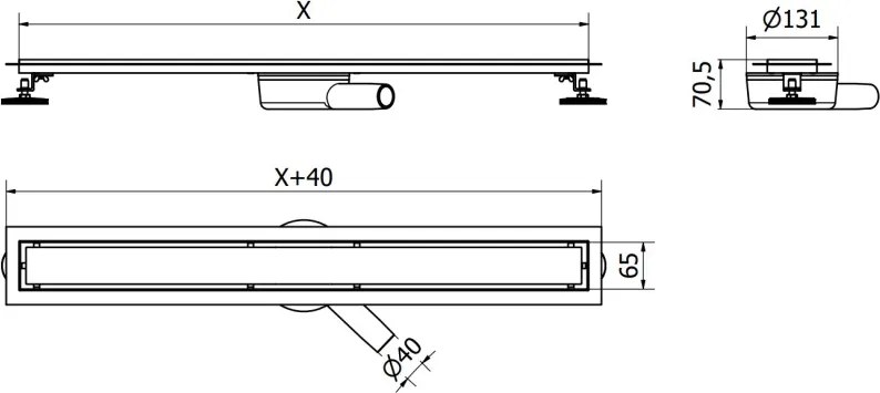 Mexen Flat 360° M12 odpływ liniowy obrotowy 60 cm, miedź szczotkowana - 1C21060-40