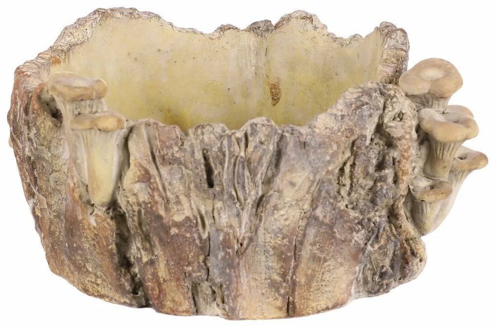 Obudowa betonowa - pień z grzybami, 26 x 24 x 14cm, 26 cm