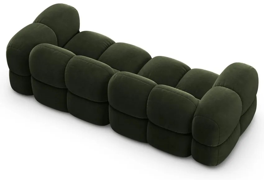 Zielona aksamitna sofa 250 cm Loretto – Cosmopolitan Design