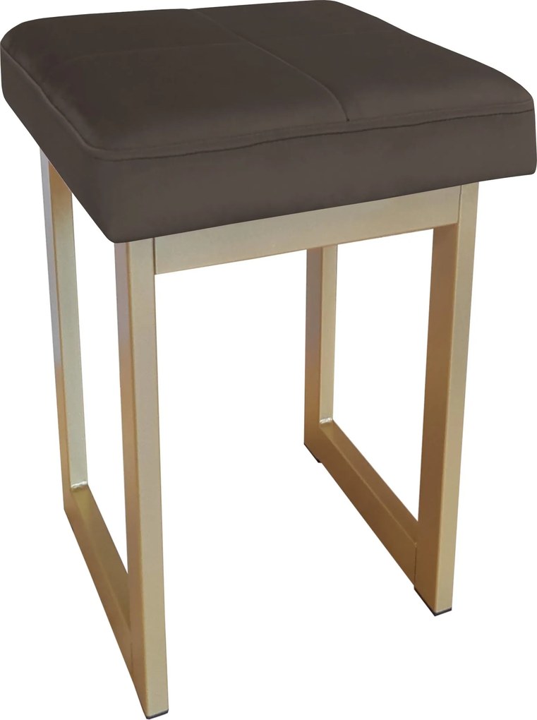 Taboret SOLID tkanina Welur stelaż metalowy STOŁEK LOFT : Kolor Stelaża - Złoty, Kolor tkaniny - VELVET - MG05, Typ tkaniny - Velvet, Wysokość - 60 cm