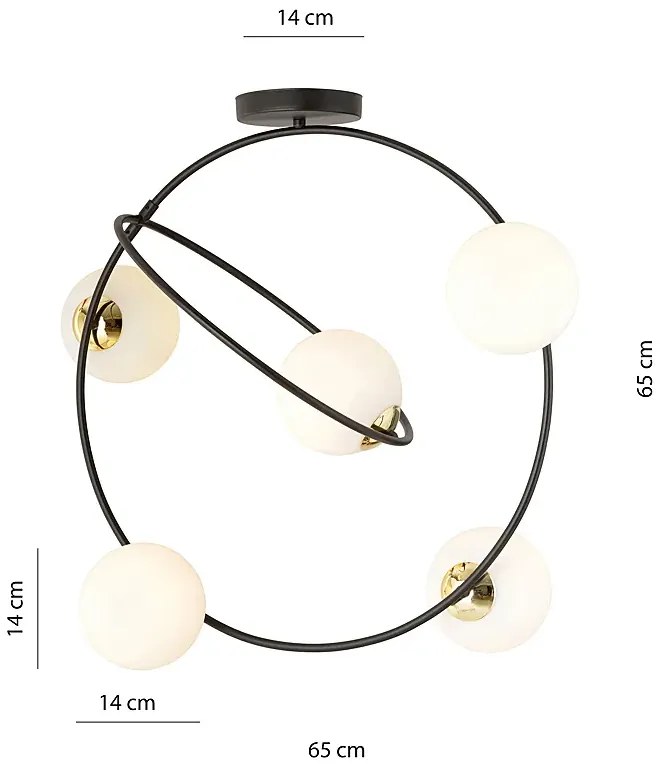 Nowoczesna lampa sufitowa z mlecznymi kloszami - D125-Merable