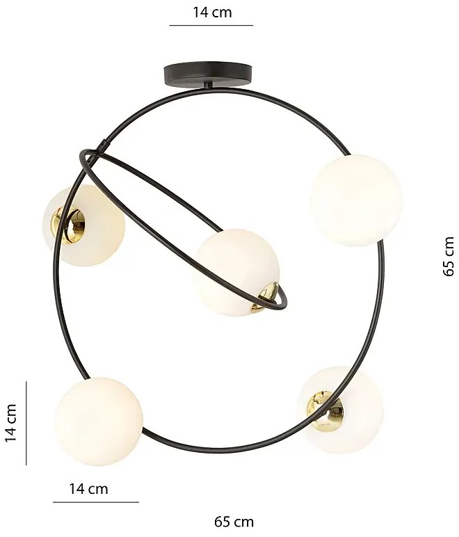 Nowoczesna lampa sufitowa z mlecznymi kloszami - D125-Senza
