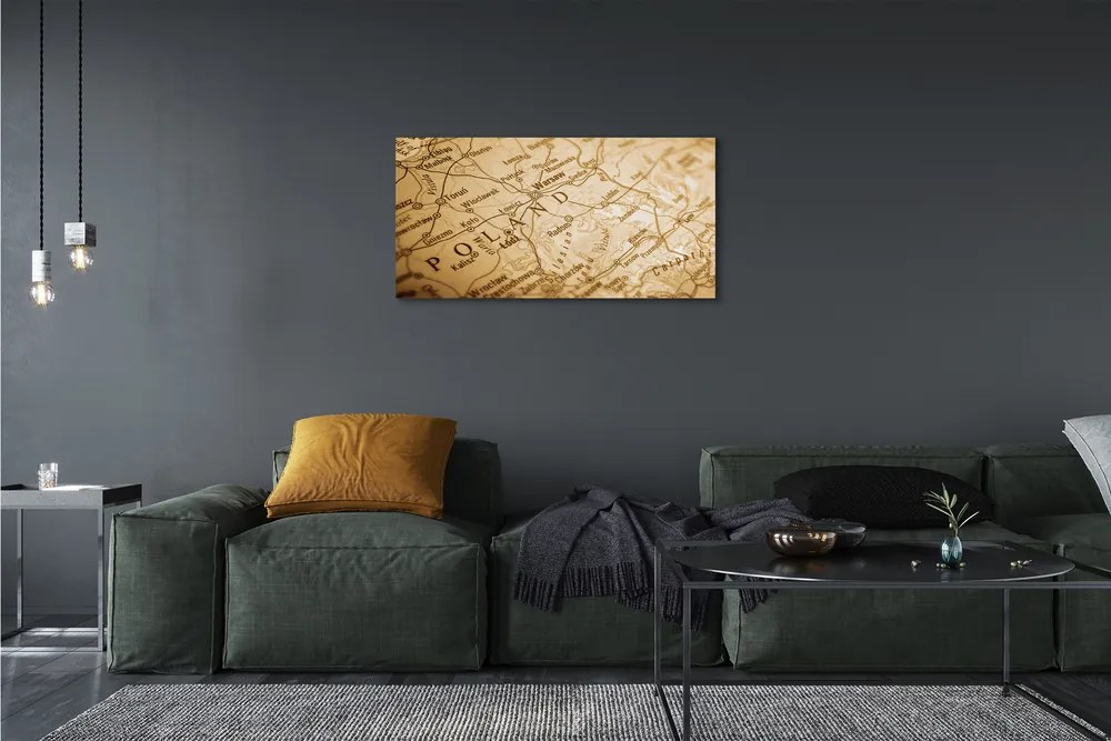 Duży obraz na płótnie Mapa Polski