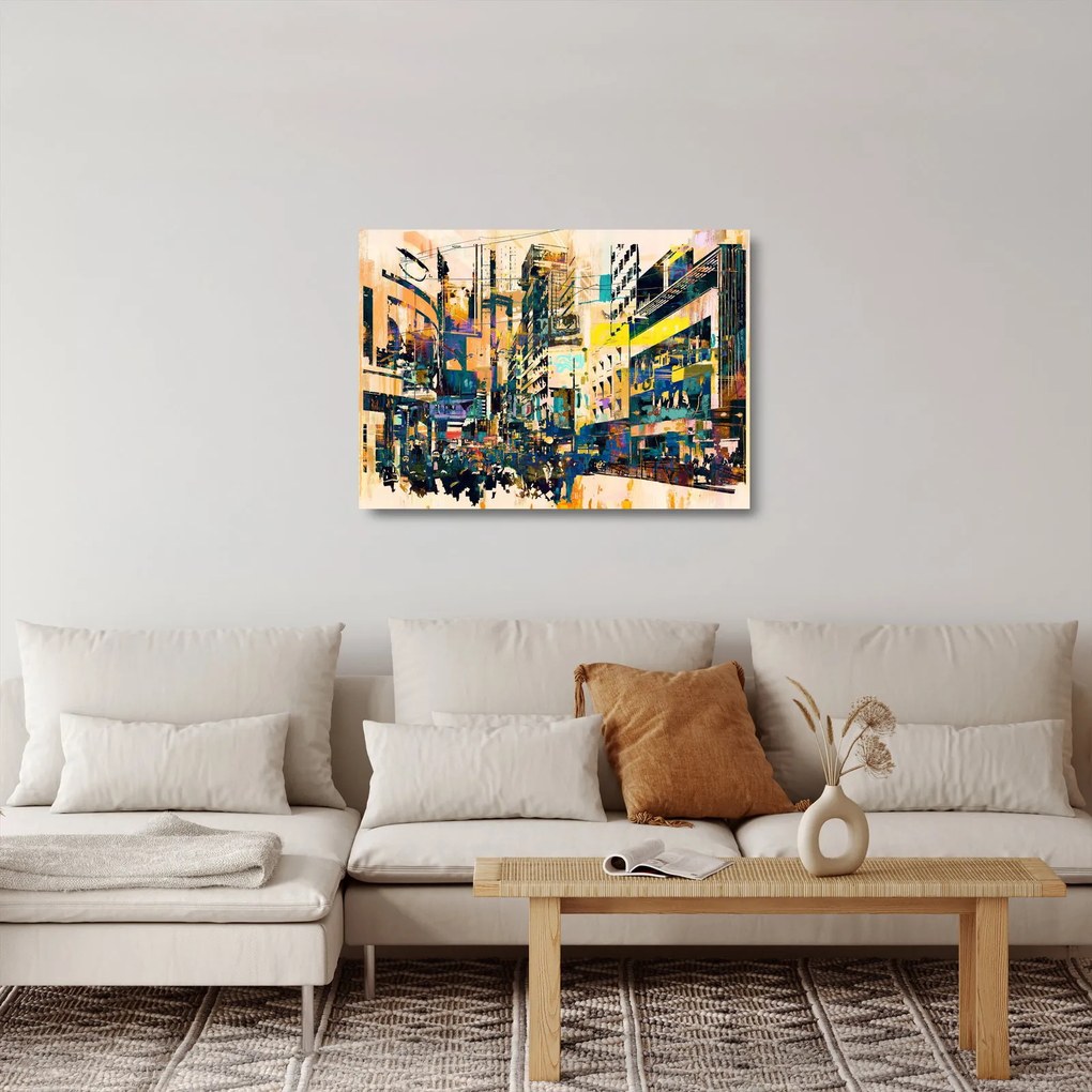 Obraz na szkle malowanej abstrakcji (70x50 cm)