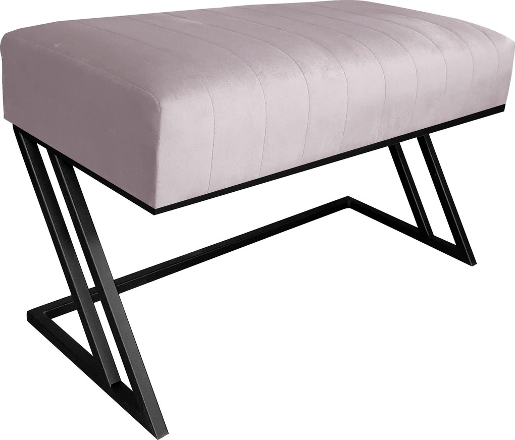 Ławka ZETA tkanina Welur loft ławka metal : Kolor Stelaża - Czarny , Kolor tkaniny - VELVET - MG55, Typ tkaniny - Velvet