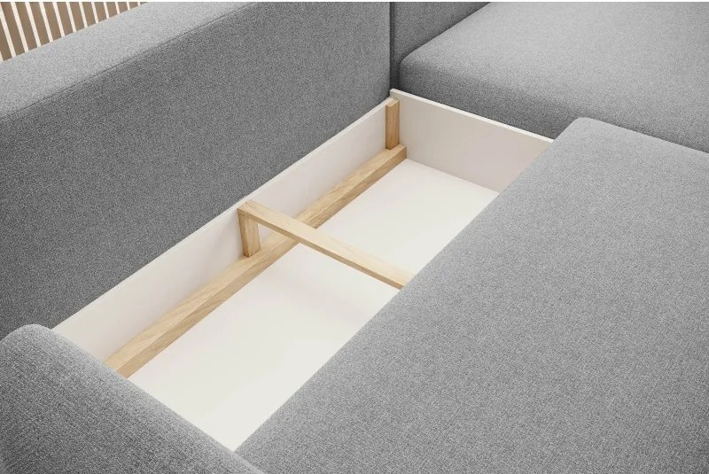 Narożnik BONO z funkcją spania Drewniane nóżki Eleganckie podłokietniki Głębokie siedzisko Lewa strona Barrel 80