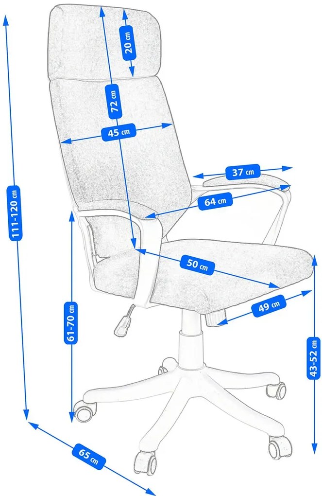 Beżowy ergonomiczny fotel biurowy z zagłówkiem do komputera D7-T03