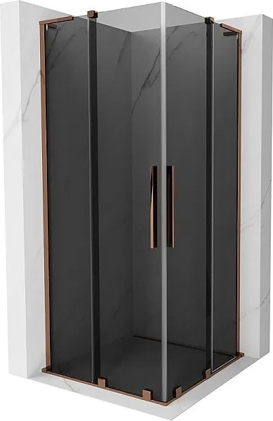 Mexen Velar L Duo kabina prysznicowa rozsuwana 90 x 90 cm, grafit, różowe złoto - 871-090-090-02-43-60