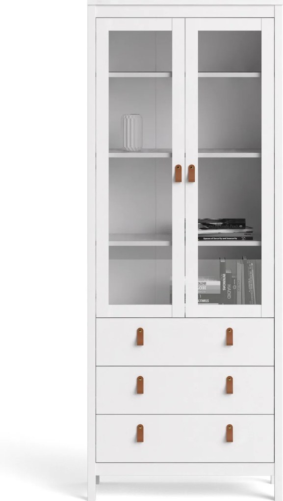 Witryna z przeszklonymi drzwiami Madrid biały mat