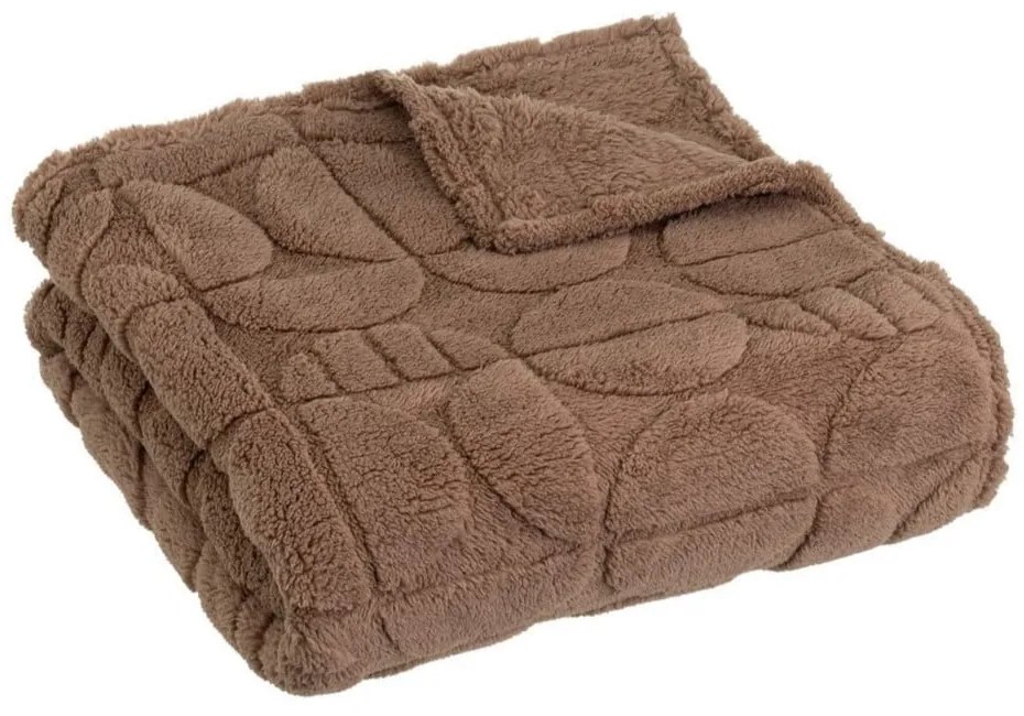 Brązowy koc z mikropluszu 130x160 cm Mid Century – Casa Selección