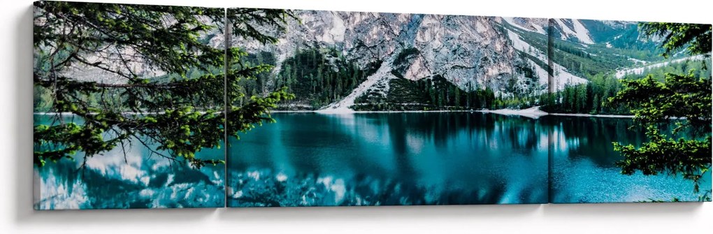 Obraz jeziora w Alpach (170x50 cm)