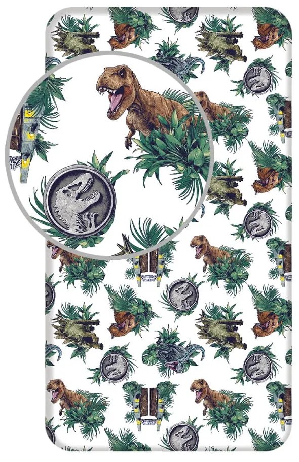Bawełniane prześcieradło dziecięce z gumką 90x200 cm Jurassic World "Roar" – Jerry Fabrics