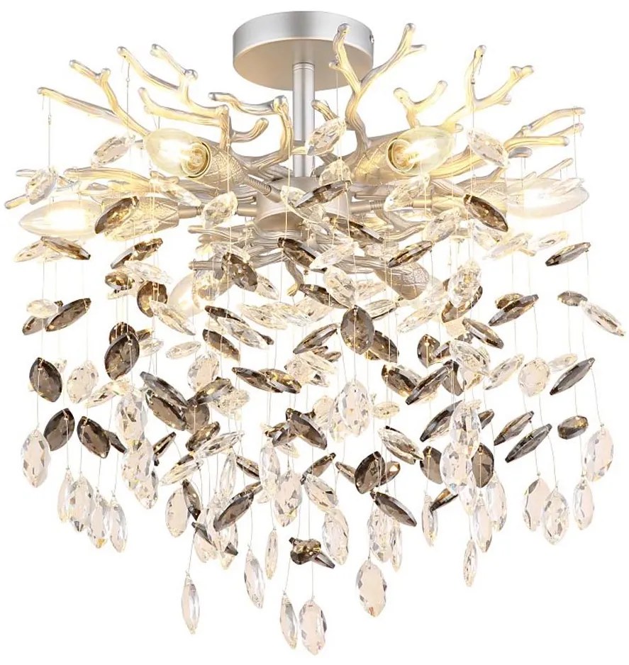 Globo 64138DS - Żyrandol na pręcie QUEENA 6xE14/40W/230V srebrny