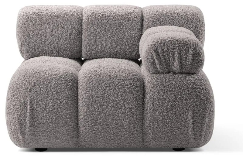 Jasnoszary moduł sofy z materiału bouclé (prawostronny) Bellis – Micadoni Home