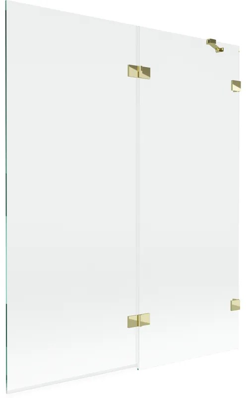 Mexen Lunar parawan nawannowy 2-skrzydłowy prawy 140 x 150 cm, transparent, złoty - 897-140-100-50-00-P