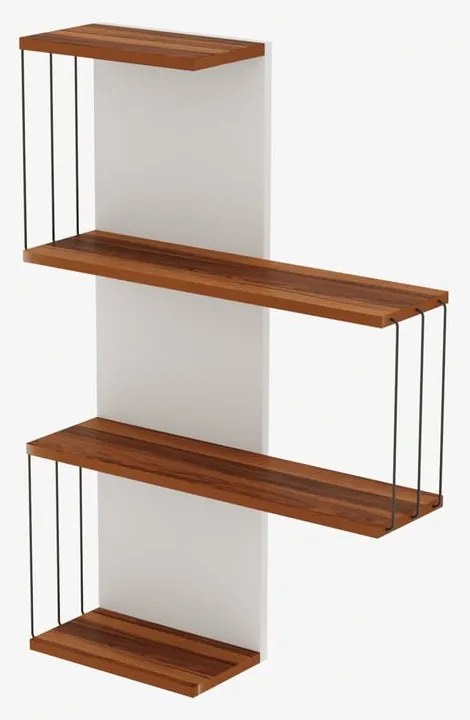 Biało-naturalna wielopoziomowa półka w dekorze sosny 64 cm Cambel – Kalune Design