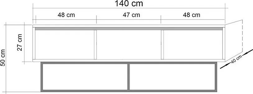 Stolik pod telewizor Milo Walnut and Black I, M