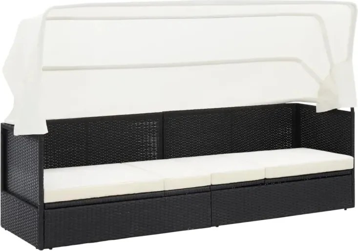 Czarna sofa ogrodowa z zadaszeniem W0-C45