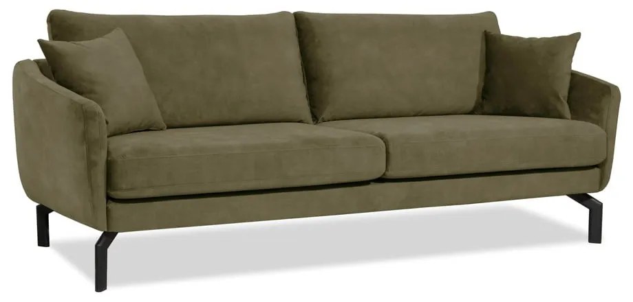 Zielona sofa z aksamitnym obiciem Scandic Magic, szer. 230 cm