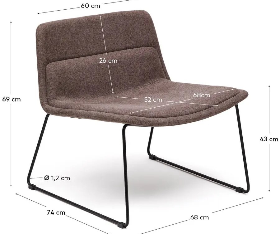 Brązowy fotel Zahara – Kave Home