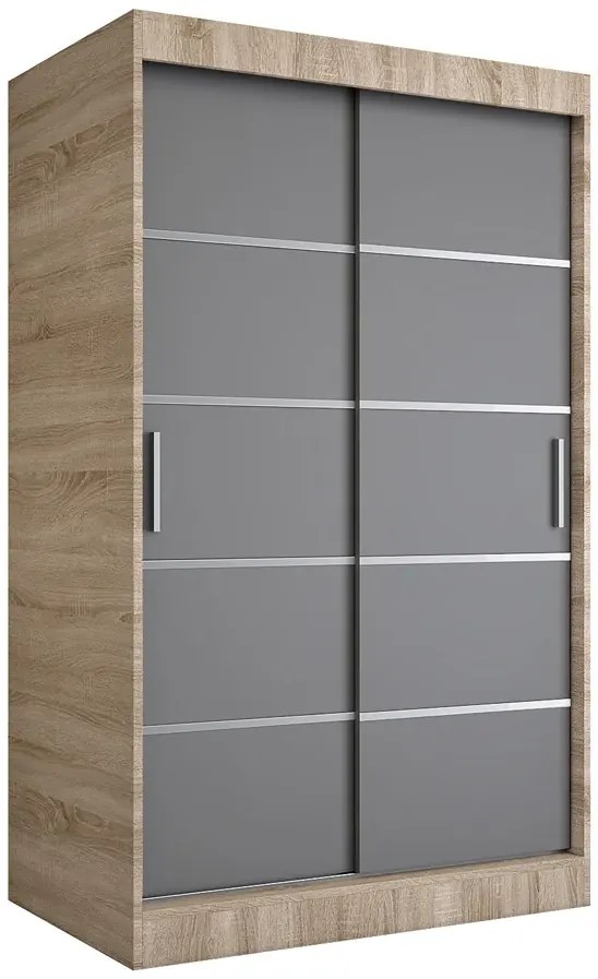 Przesuwna szafa 120 dąb sonoma + antracyt P0-C32