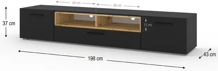Czarna szafka na telewizor Melux