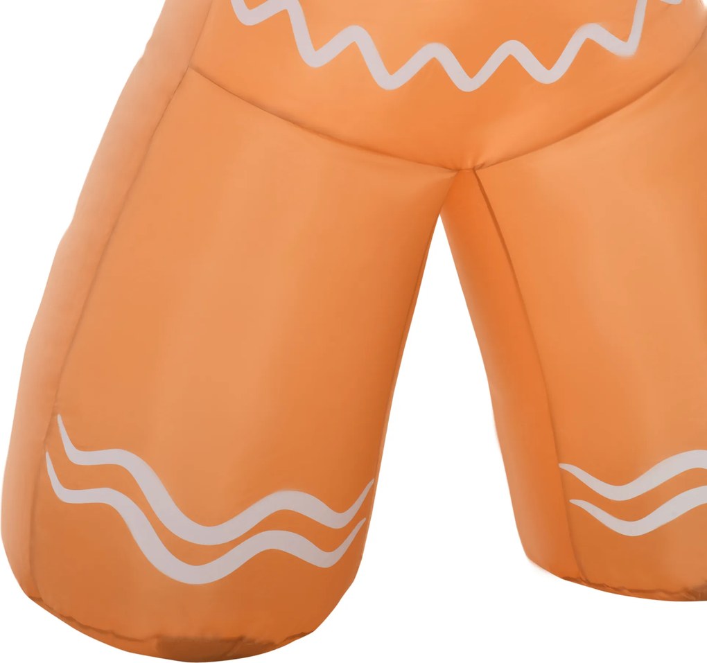 HOMCOM Nadmuchiwany Piernikowy Ludzik 2,4m ze Światłami Żółty | Aosom PL