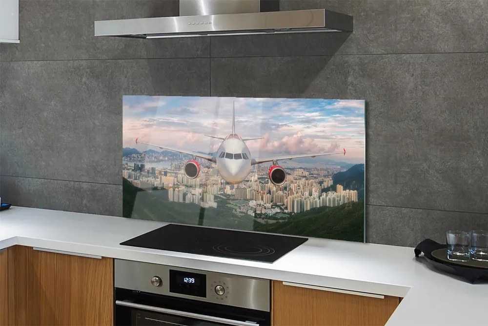 Panel nad Blat Kuchenny Samolot nad Miastem i Górami