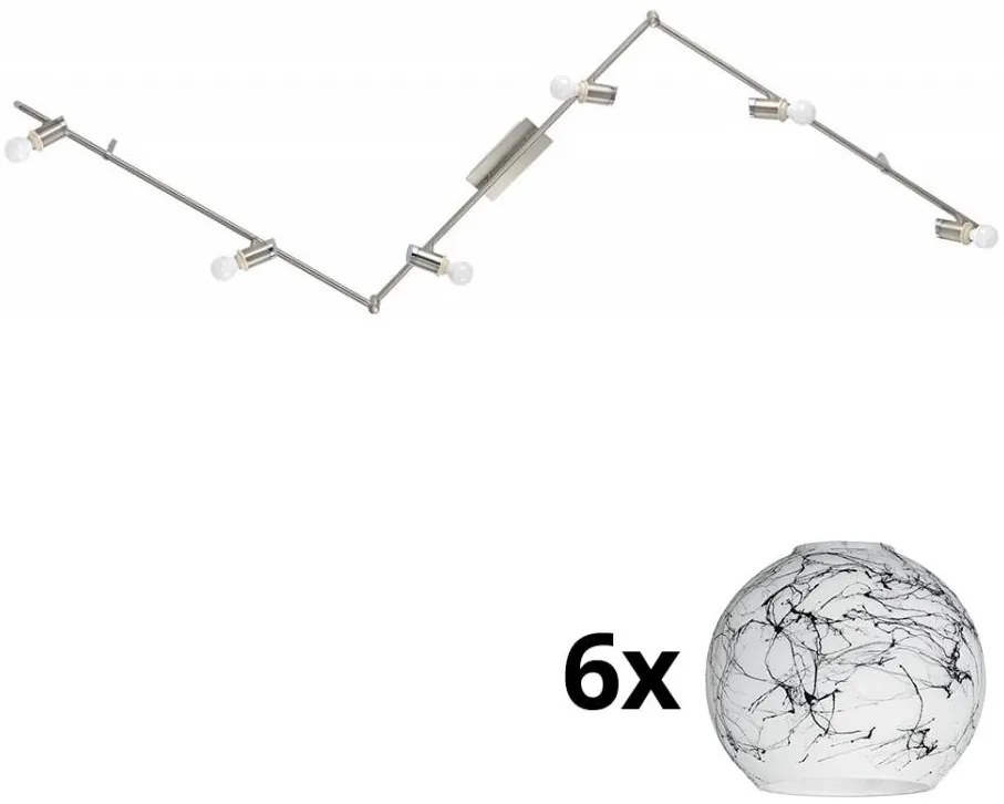 Eglo - LED reflektor MY CHOICE 6xE14/4W/230V chrom/biały/czarny