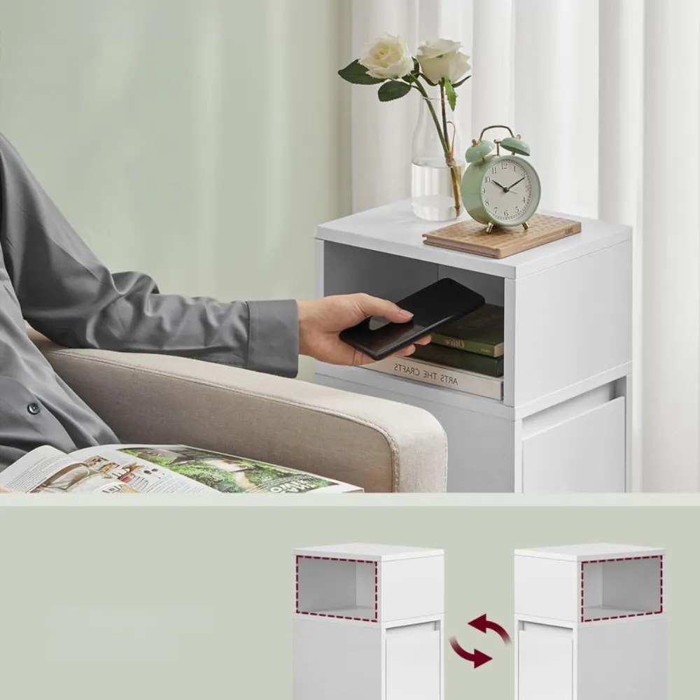 Szafka nocna ROBIN, 30x25x65cm, biała Vasagle