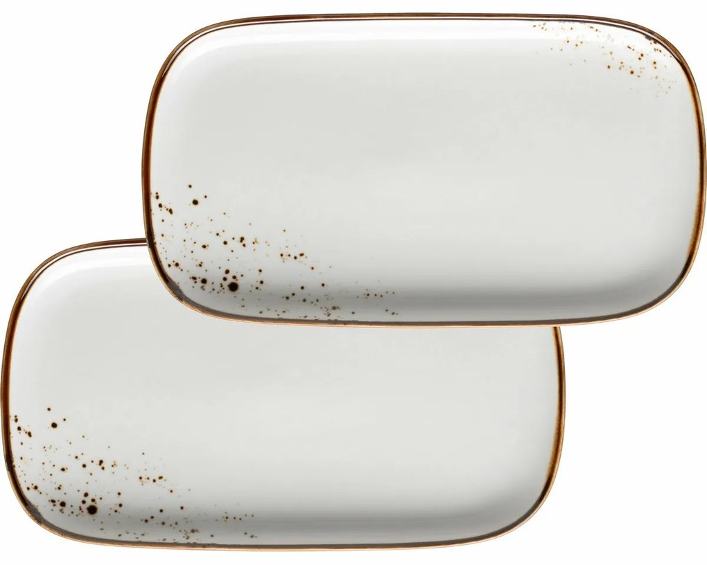Mäser 2-częściowy zestaw tac Pintar White brązowekropki 25 x 14 x 2 cm, S